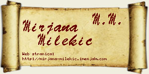 Mirjana Milekić vizit kartica